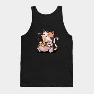 Kawaii Neko Cat Ramen Bowl Anime Otaku Color Cat Tank Top